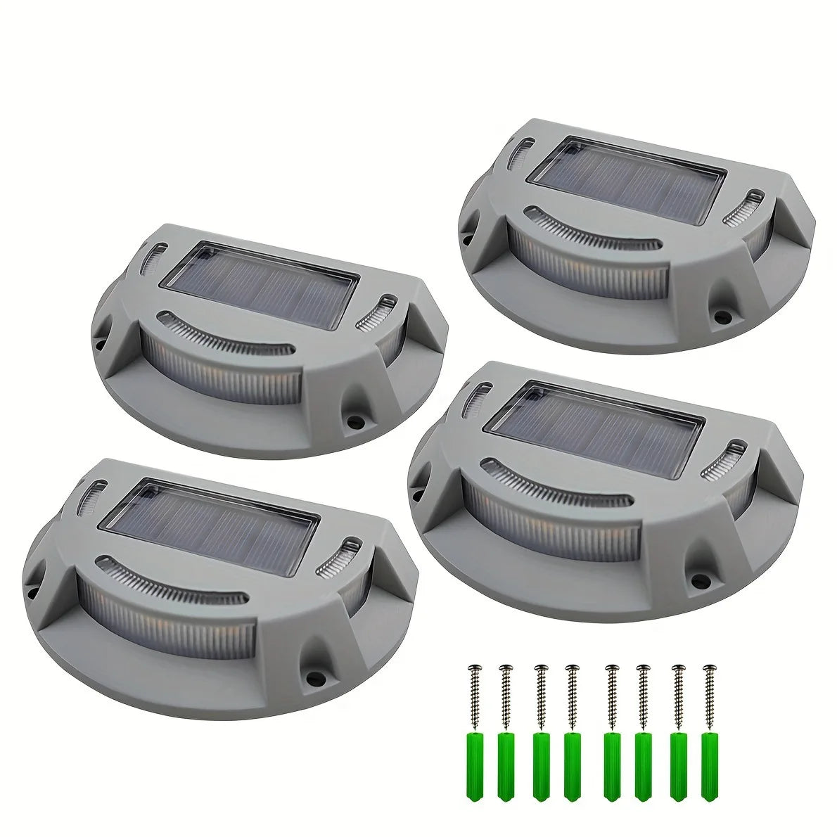 Solar Stair Step Light 2 Colors in 1 Outdoor Solar Deck Waterproof LED Driveway Marker Security Lamp Outside Pathway Garden Lamp