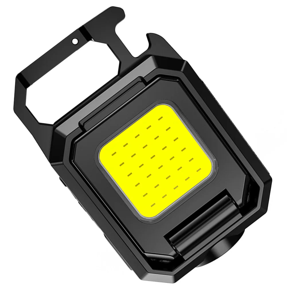XPE Pocket Work Light 1000LM COB LED Mini Keychain Light USB Rechargeable Flashlight IPX4 Waterproof for Outdoor Camping Hiking