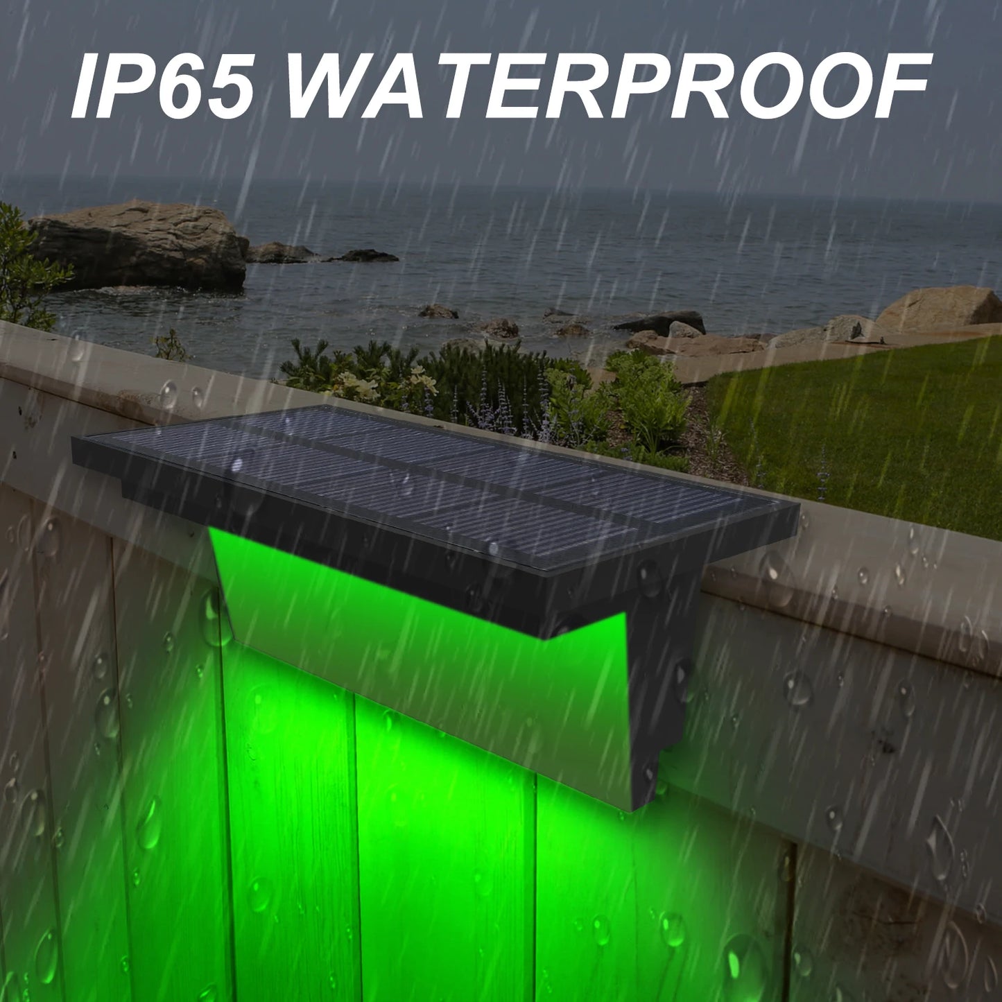 4pcs Solar Deck Lights Outdoor Stairs Fence Yard Patio Step Lamp Waterproof Led RGB Garden Terrace Guardrail Pathway Solar Light