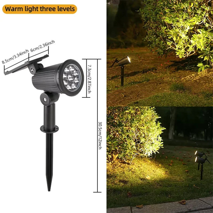 9 Led Solar Landscape Spotlight 150°Adjustment Flag Pole Lights IP65 Waterproof High Brightness For Garden Pool And Yard