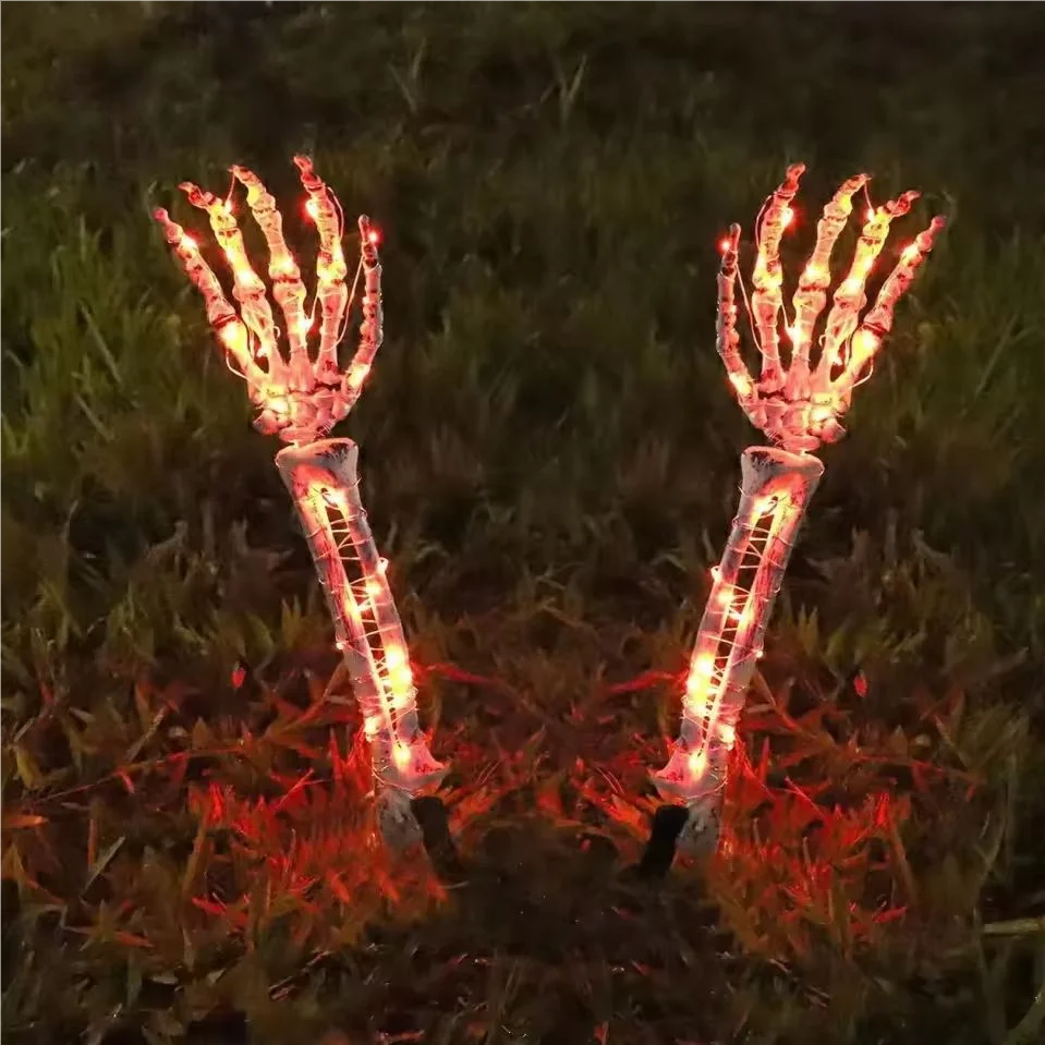 2PC Halloween Solar Garden Lights Outdoor Waterproof Ghost Hand LED Stake Lights Horror Atmosphere Decoration Lamp For Festival