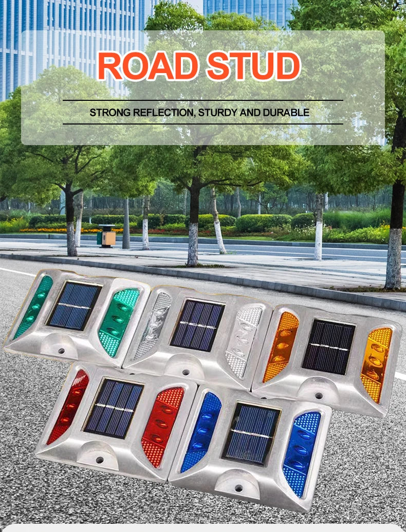 Outdoor Deck Lights 6 LED Solar Aluminum Road Stud for Road Safety Items