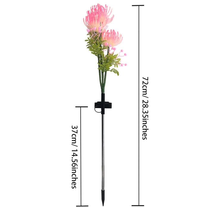 2pcs Solar Garden Lights,  Solar Flowers Lights with Glowing Flowers & Stems Solar Panel Landscape Light LED Solar Stake Lights