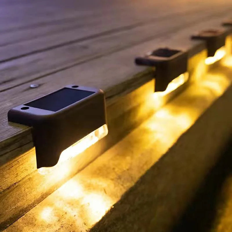 LED Solar Step Lamp Path Stair Outdoor Garden Lights Waterproof Balcony Light Decoration for Patio Stair Fence Light