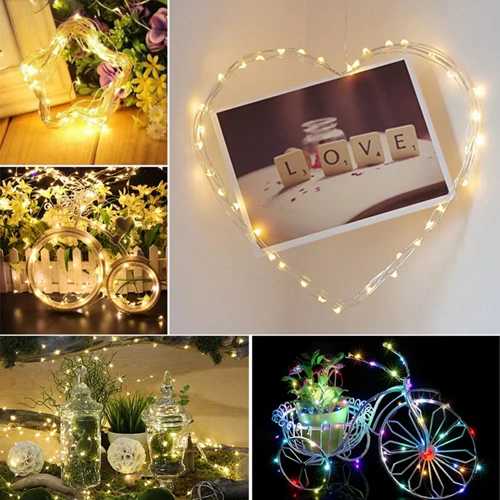 100 LED Solar Fairy Waterproof Copper Wire String Lights Christmas Party Garland Solar Power Lamp for Outdoor Garden Wedding