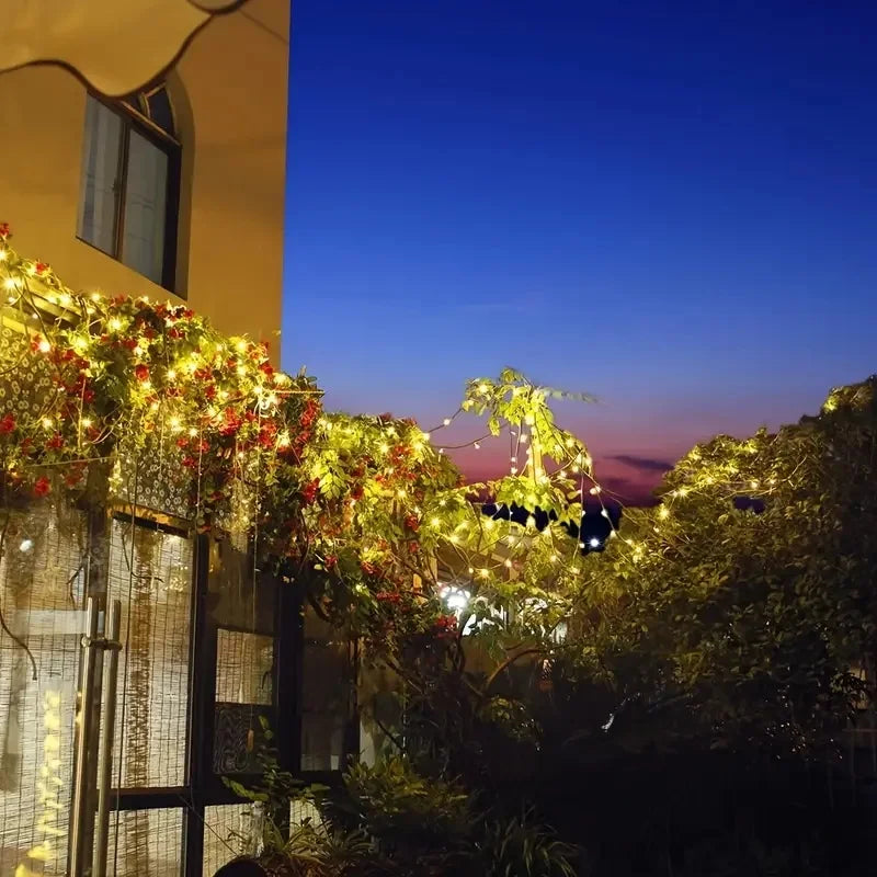 Led Solar String Lights Outdoor Solar Christmas Lights 8 Modes Twinkle Fairy Lights for Xmas Tree Garden Wedding Decoration
