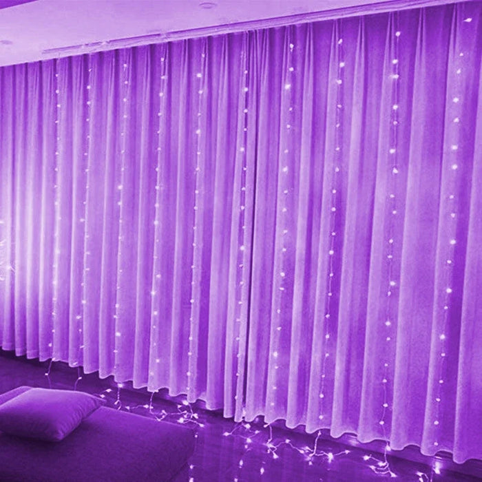 6M/3M LED Curtain Fairy Lights,8 Lighting Modes,Outdoor/Indoor Decoration for Christmas Wedding Party,Garden,Living Room,Bedroom