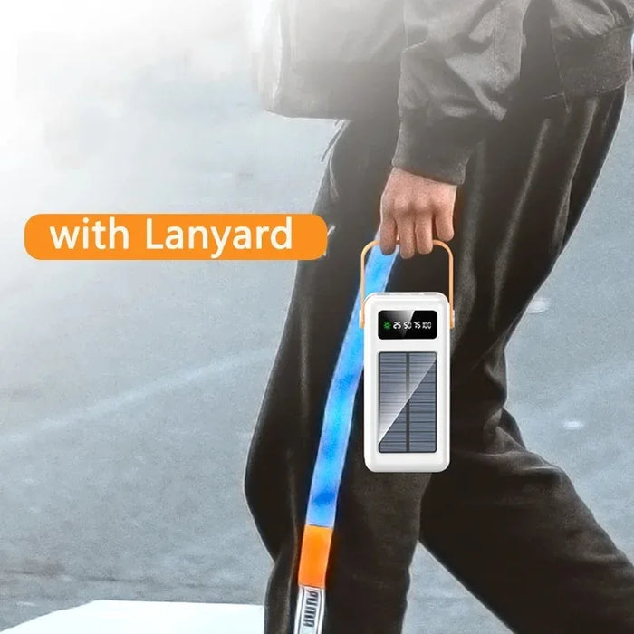 200000mAh Portátil Banco De Energia Solar Bateria Externa Carregamento Rápido à Prova Dwaterproof água Powerbank Com Lanterna