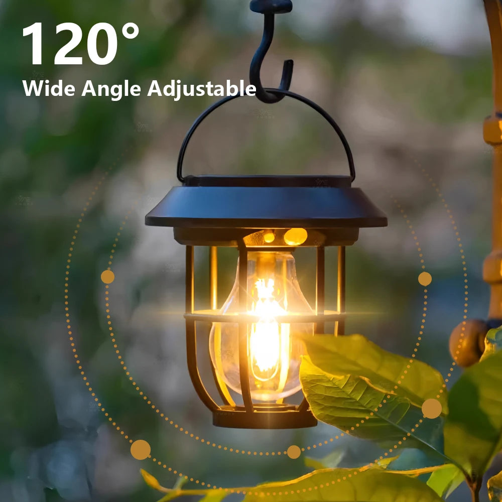 1200LM Warm Solar Camping Lights Lawn Lights Wall Lamps Solar Outdoor Lights Courtyard Garden Decoration Night Light Mood lights