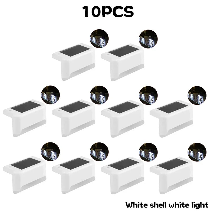 1~10pcs Solar Deck Lights Outdoor Step Lights Waterproof Led Solar Lights for Railing Stairs Step Fence Yard Patio and Pathway