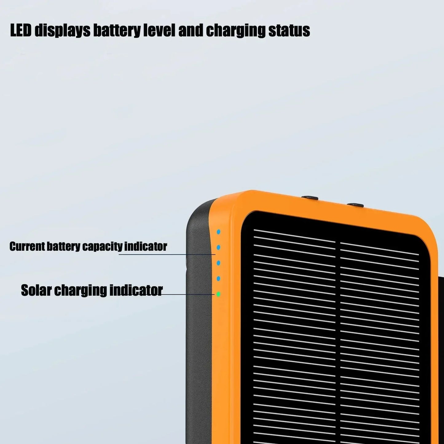 30000mAh Solar Power Bank Flip Panel Large Capacity iOS/Android USB fast charge dual charging solar/Type-C portable for camping