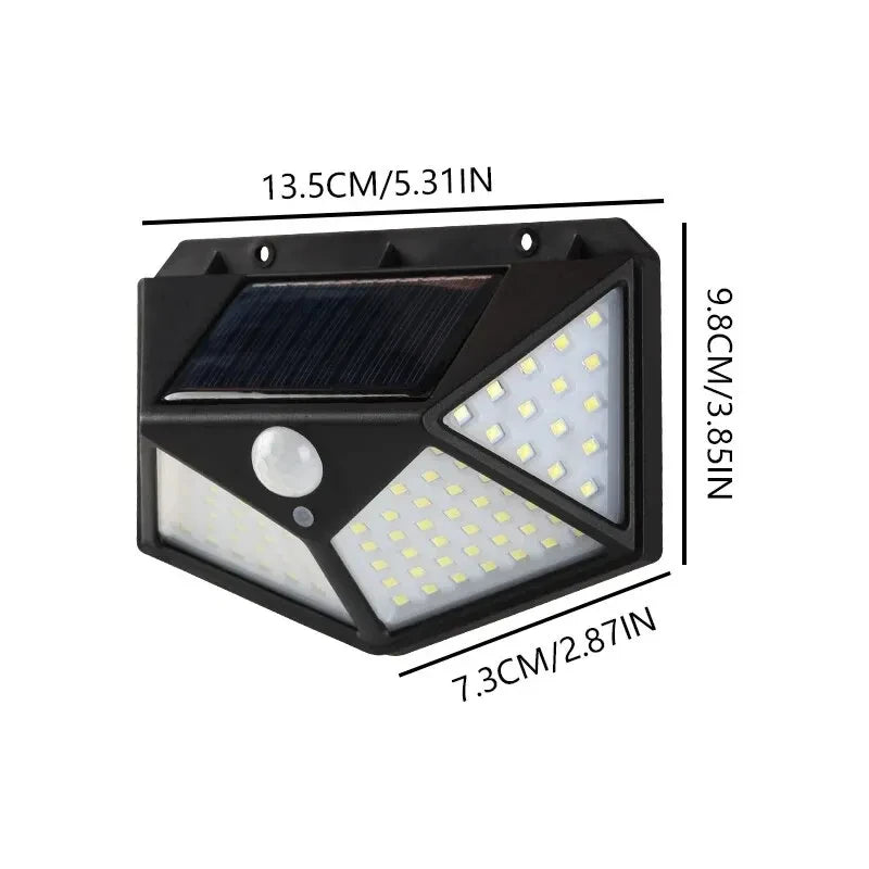 100LED Solar Lamp Wall Light Outdoor Lampwaterproof Motion Sensor Solar Indugtion for Garden Railing Yard Decorative Lamp
