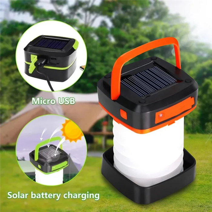 HHO-Camping Light Solar Rechargable Foldable Portable Lantern