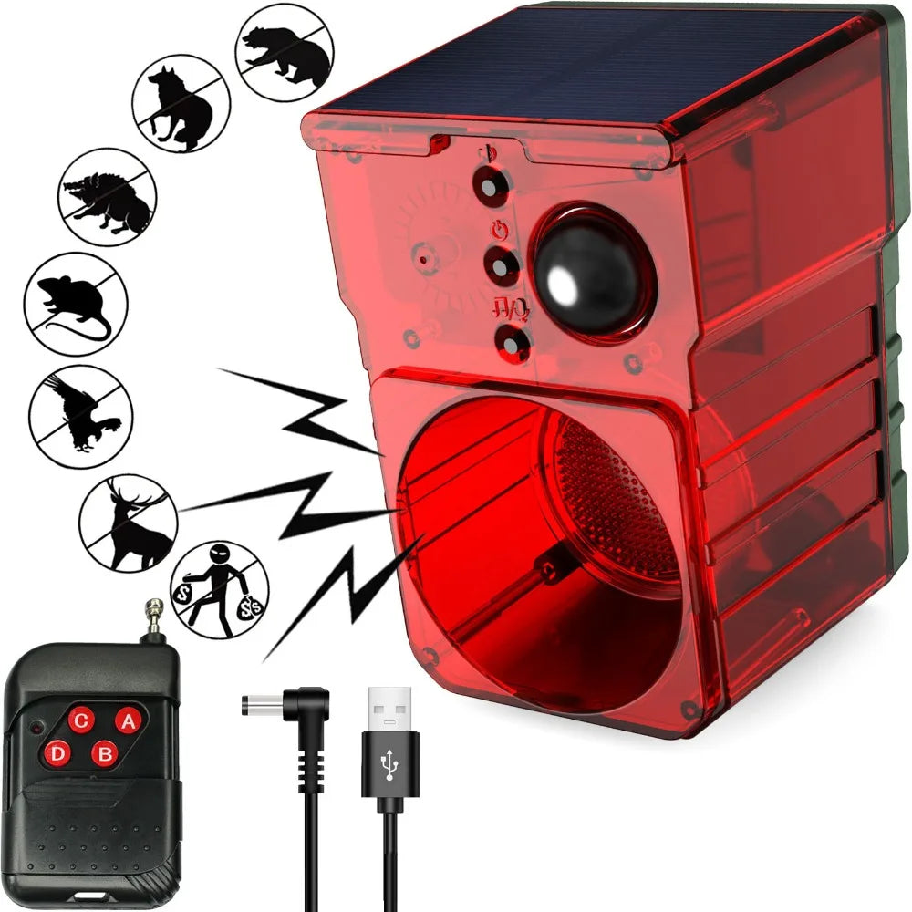 Solar Energy Solar Powered Alarm Audible and Visual Alarm Strobe Solar Anti-theft Device LED Sound Recording