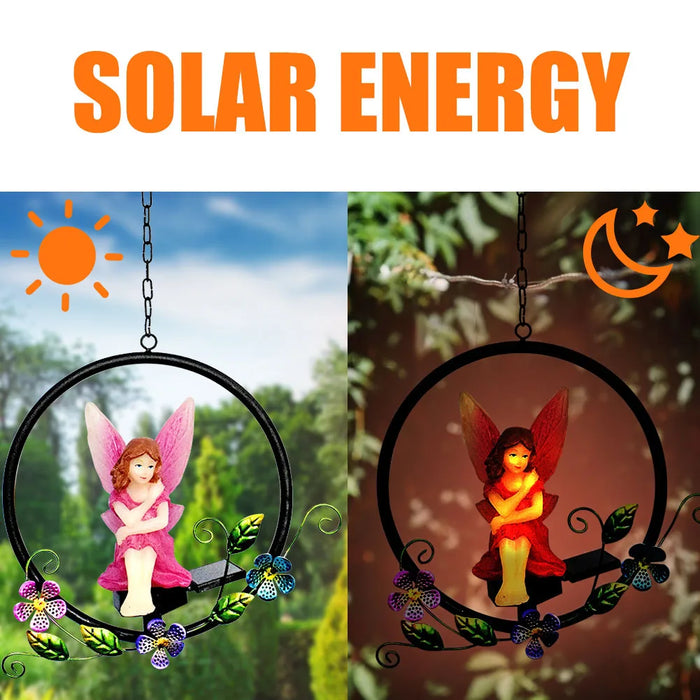 LED Solar Flower Fairy Light Outdoor Waterproof Hanging Light Lawn Stakes Lamps for Home Garden Courtyard Festival Decoration