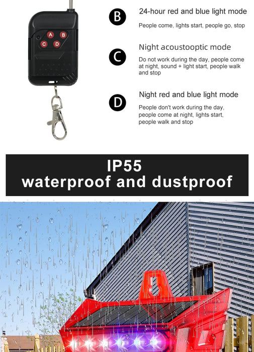 Sound And Light Alarm Solar Wireless Infrared Sensor Home Anti-theft Sound And Light Alarm For Farm Gardens Factory Warehouse