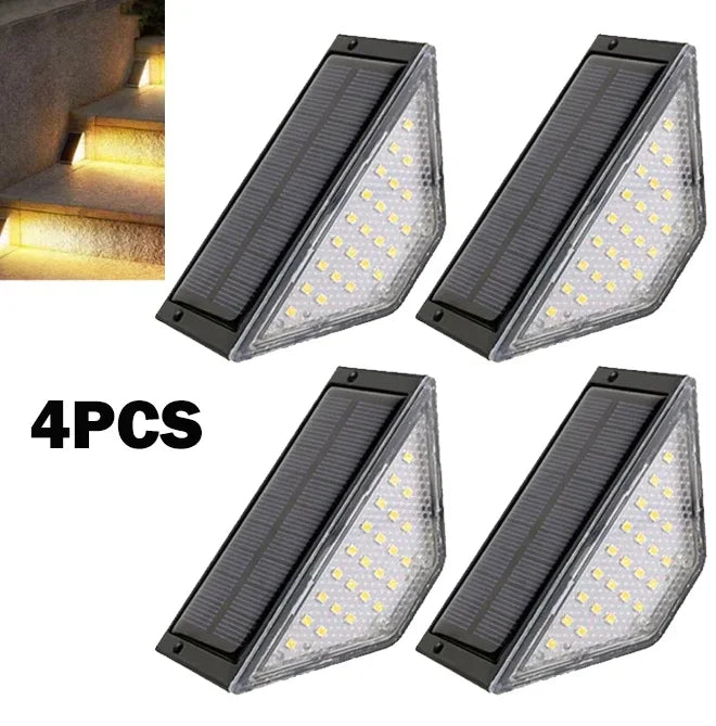 1/2/4pcs LED Solar Stair Light 3000K Waterproof Outdoor Garden Passage Courtyard Terrace Guardrail Step Light Landscape Light