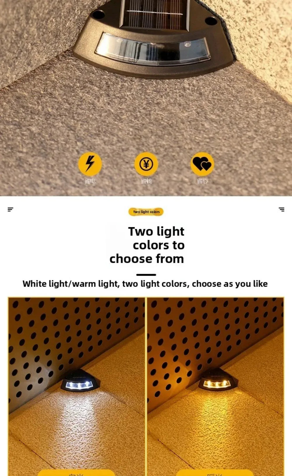 4pcs Waterproof Solar Step Lights Auto Switch Easy To Use Stair Lighting Solar Powered Warm /White Light Garden Walkway Light