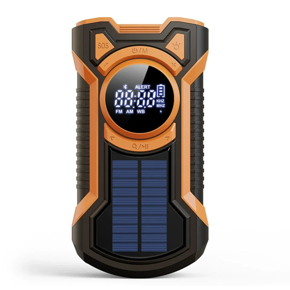 5000mAh Emergency Radio Hand Crank Solar, IP65 Waterproof Dustproof Bluetooth 5.3 Portable AM/FM/NOAA Weather Alert Radio