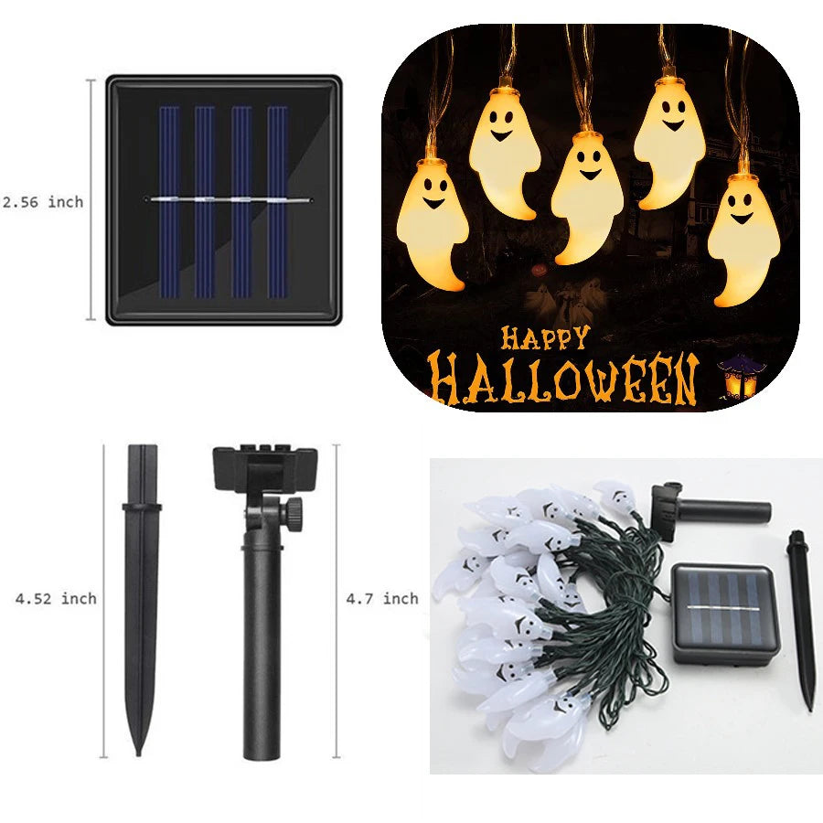 Solar Ghost Light Halloween Christmas Decoration Ghost String Led Lamp Sun Outdoor 100 LED for Waterproof Garland Party Decor
