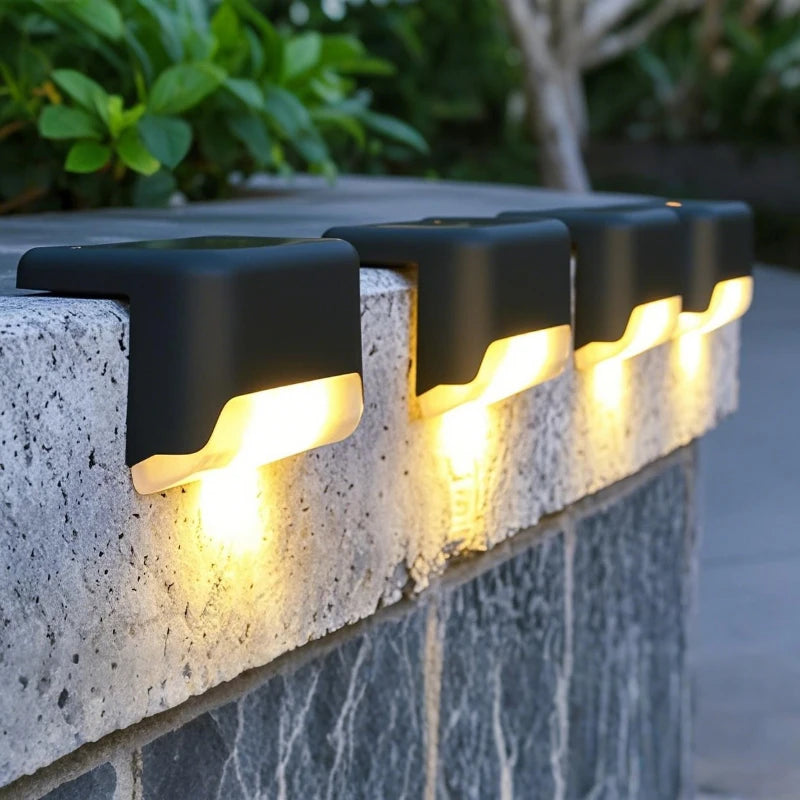Solar Deck Lights 1-6 Pack Outdoor Step Lights Waterproof Led Solar Lights for Railing Stairs Step Fence Yard Patio and Pathway