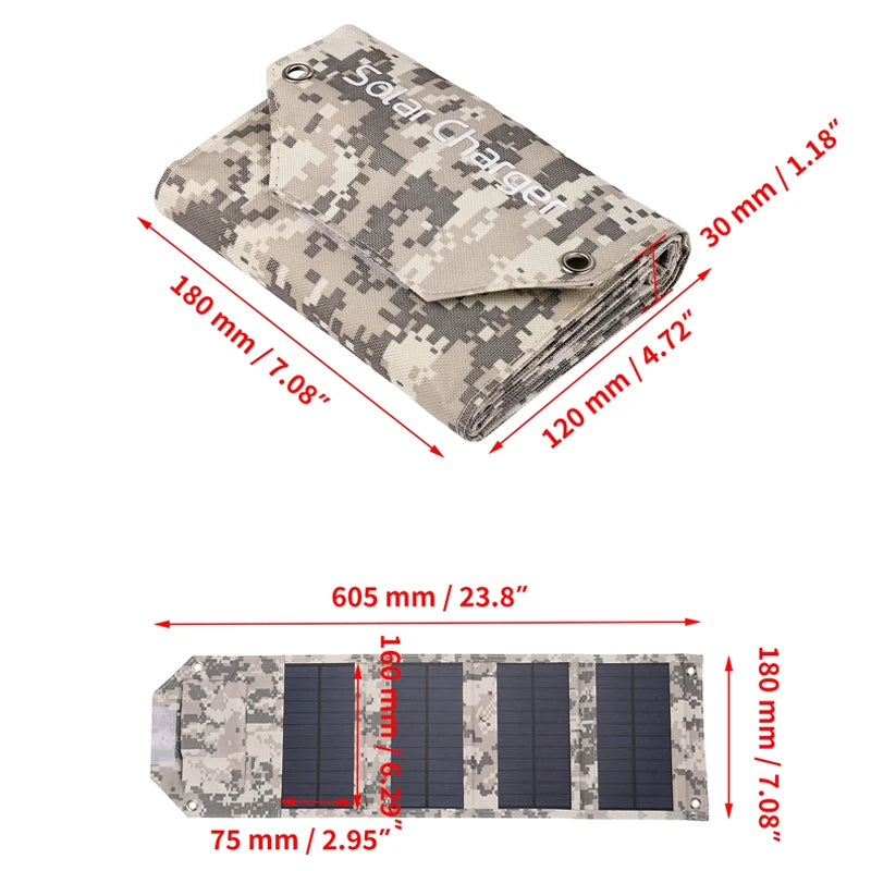100W 80W 60W Foldable Solar Panel 5V USB Portable Folding Bag Battery Charger for Phone Outdoor Camping Waterproof Power Bank