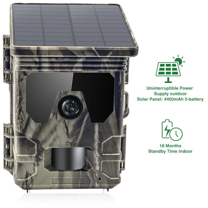 Solar Wildlife 50MP 4K Video Trail Camera Night Vision 0.3s Motion Activated Waterproof Garden Camera Outdoor Hunting Monitoring