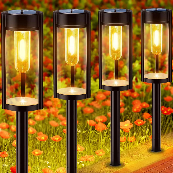 2pcs Solar Pathway Lights Outdoor, Bright Solar Pathway Lights Exterior, Outdoor Solar Garden Decor Solar Landscape Lights
