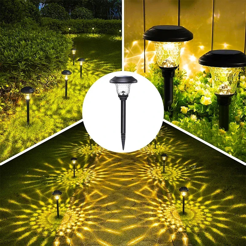 Solar Pathway Lights Outdoor Waterproof Bright Monocrystalline Silicon Garden Decora Light LED Landscape Lamp for Yard Fenced