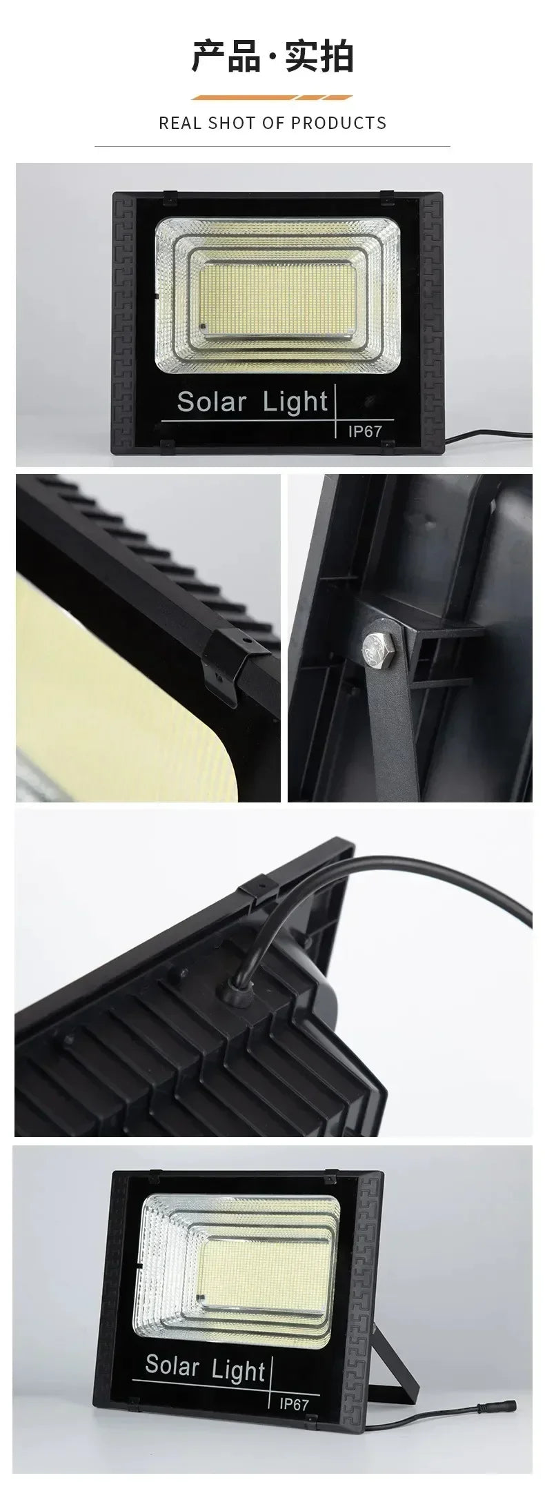 30W/60W/100W200W Solar Flood Lights Remote Control Powered Spotlight Outdoor Waterproof IP67 Villa Street Lamp Adjustable Angle