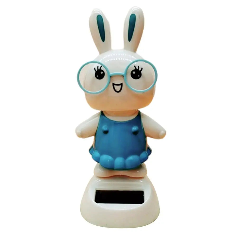 Solar Dancing toy Car Decoration Solar Energy Decoration Shaking Head Doll Cartoon rabbit Shape Decoration Home Ornaments