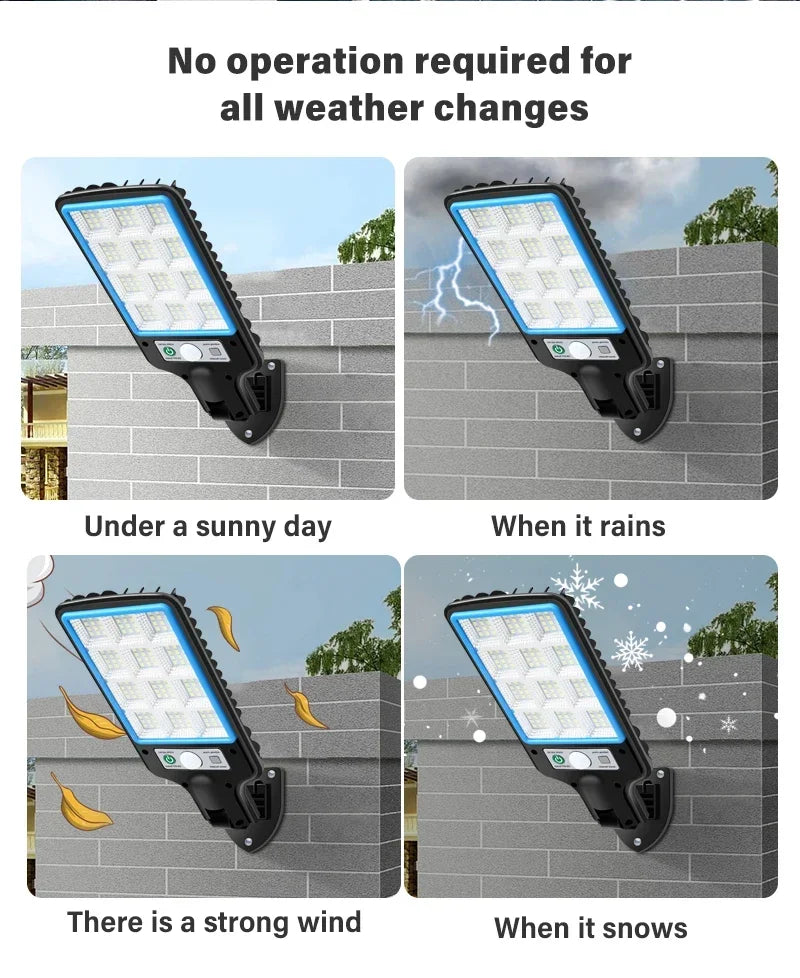 LED Solar Street Lights Outdoor 1-4 Pack Solar Lamp with 3 Light Mode Waterproof Motion Sensor Security Lighting for Garden