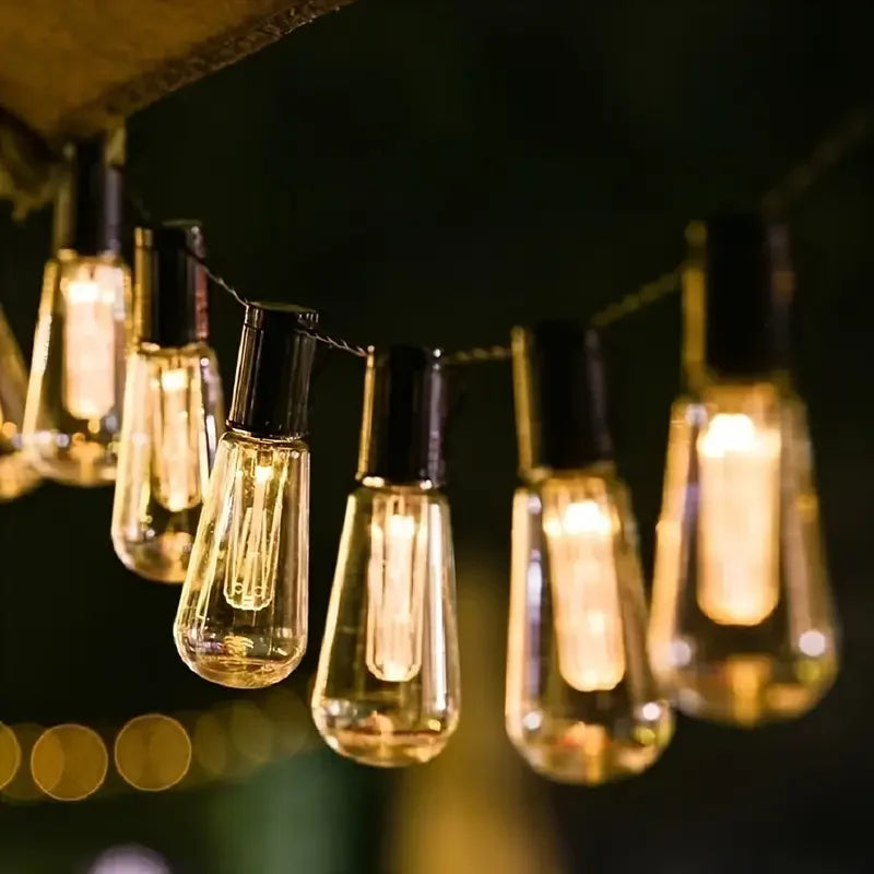 Solar Powered lamp Outdoor string lights Courtyard hanging lights LED bulbs garden porch courtyard balcony terrace lighting 733