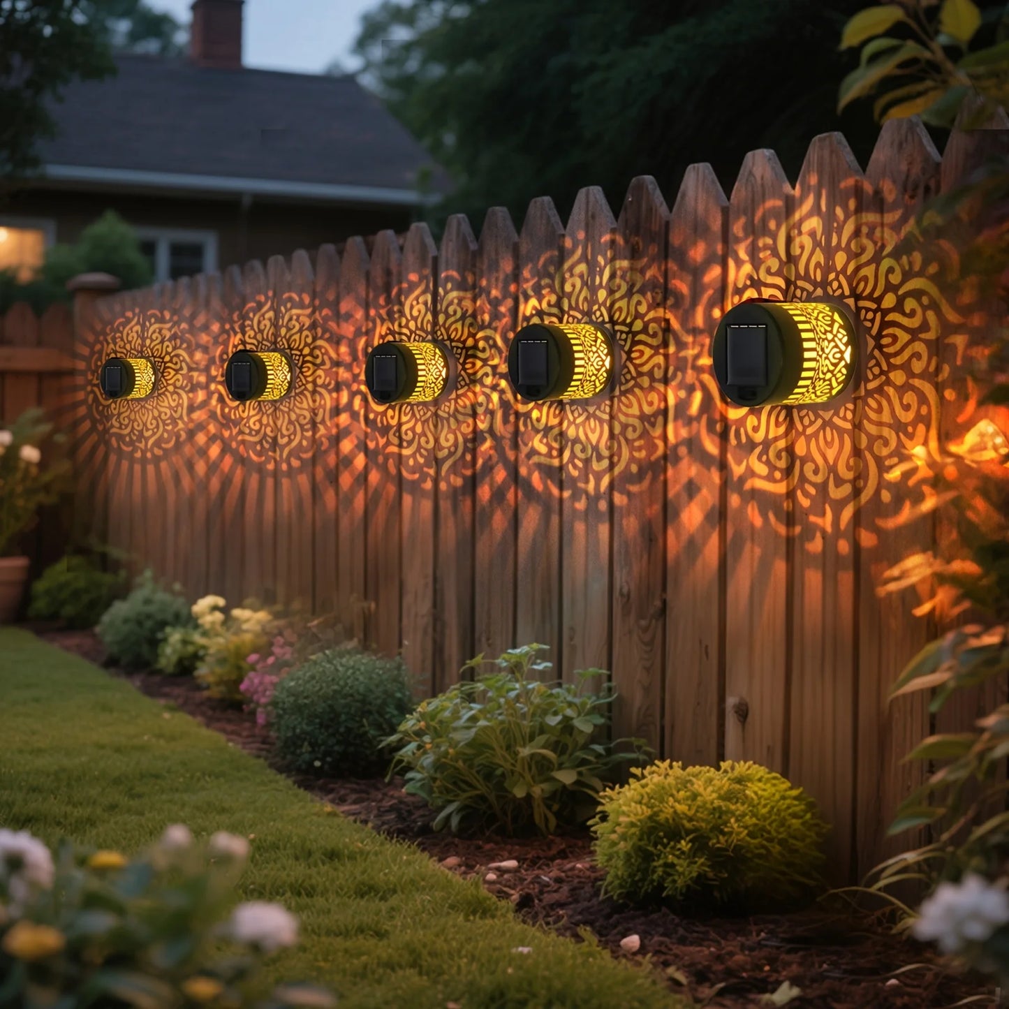 1/2pcs Solar Fence Lights with Cut-Out Design for Outdoor Wall Lighting, LED Solar Lights for Garden Patio and Step Illumination
