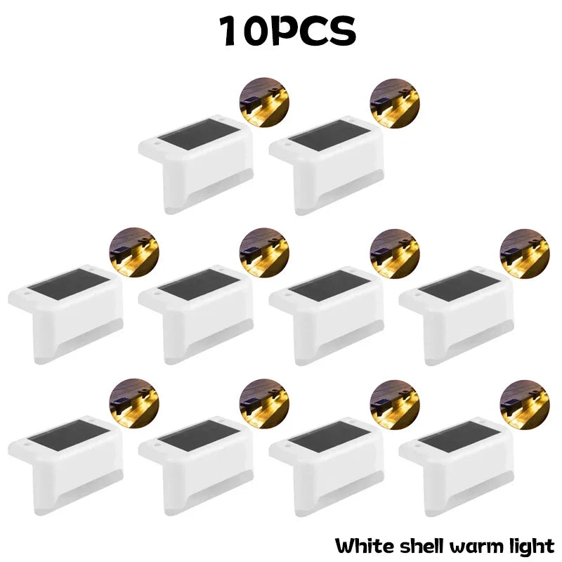 1~10pcs Solar Deck Lights Outdoor Step Lights Waterproof Led Solar Lights for Railing Stairs Step Fence Yard Patio and Pathway