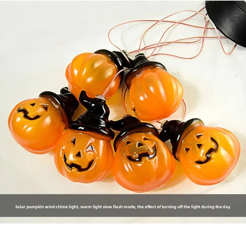Solar Halloween String Lights Skull Ghost Pumpkin Heads Horror Outdoor Decor for Garden Yard Patio Haunted House Display