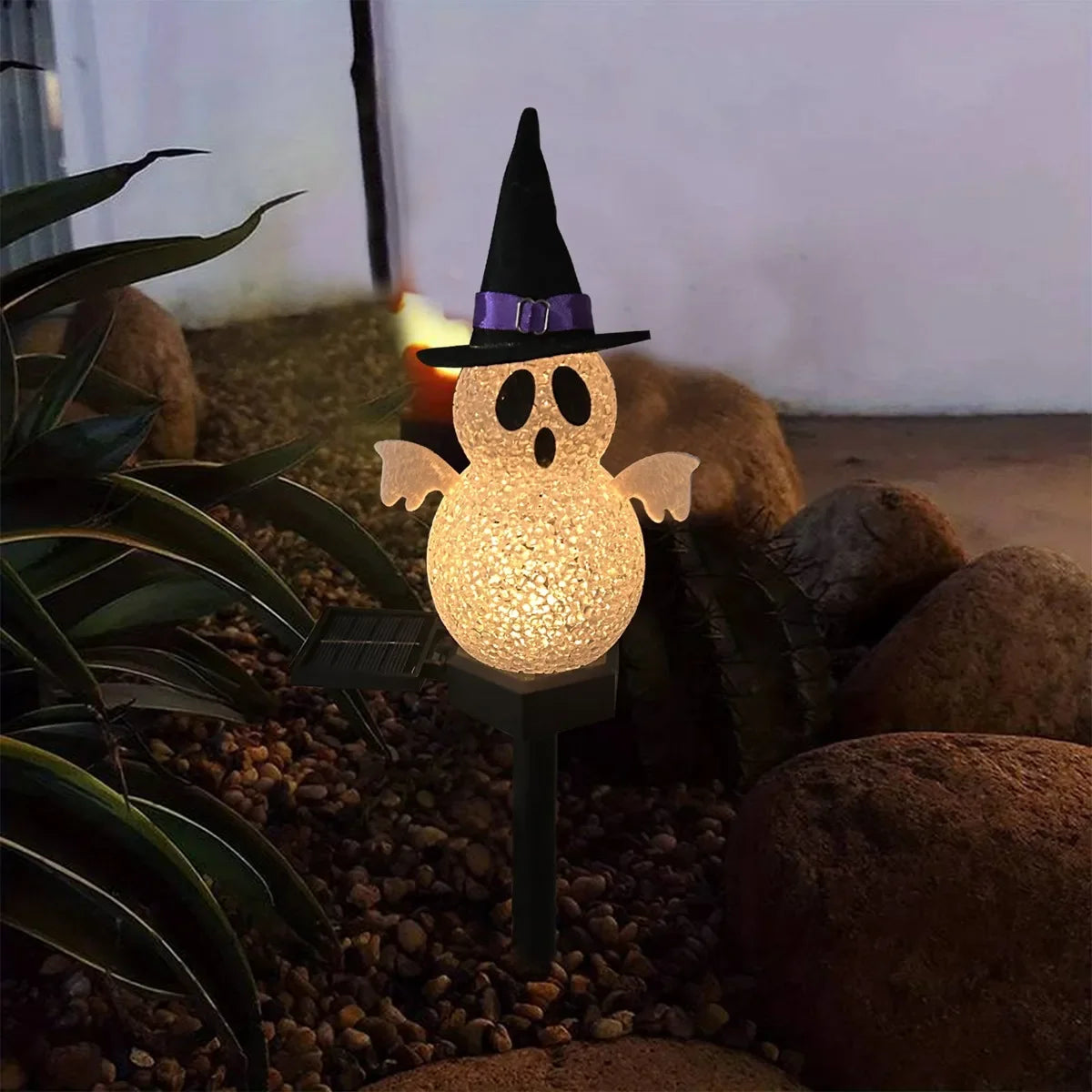 1/2PC 3D Halloween Pumpkin And Ghost Solar Lights Easy Installation Portable Solar Powered Waterproof Landscape Lamp Garden lamp