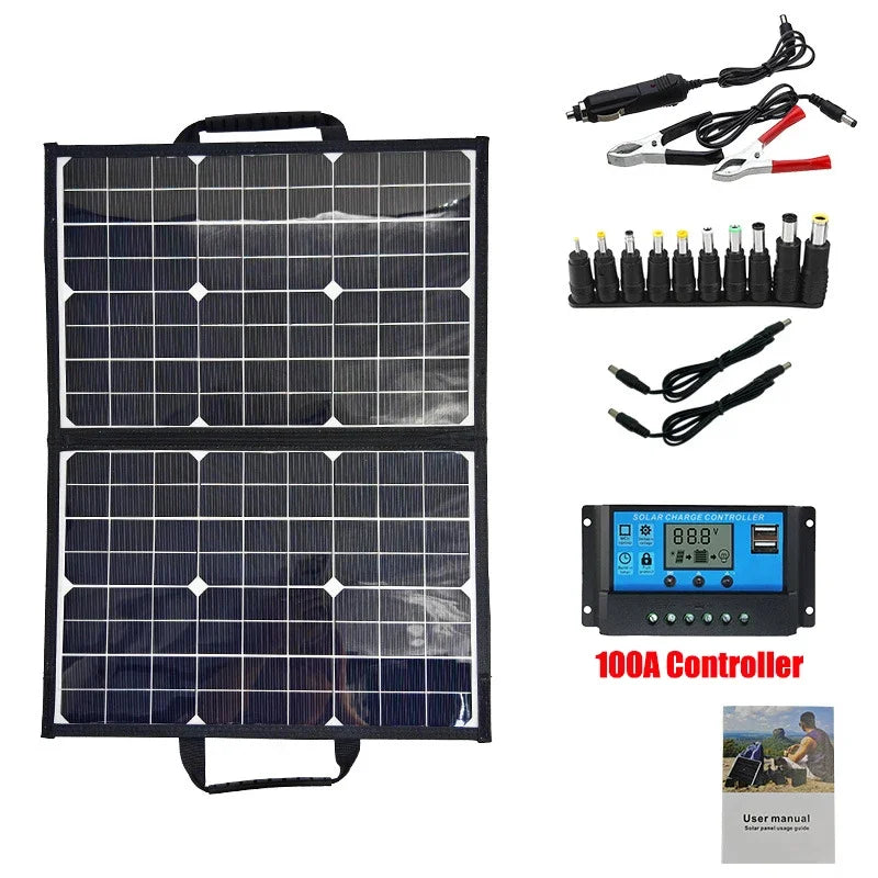 1000W 18V Portable Foldable Solar Panel Kit Complete Solar Power Station for Car Boat Caravan Camping Outdoor