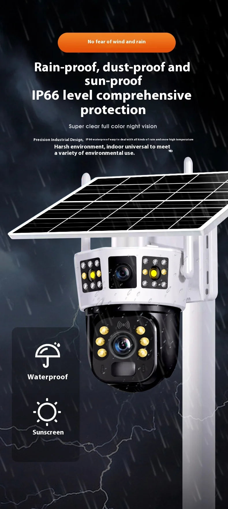 4G Solar Camera 6K 12MP Three Lens PTZ Dual screen PIR Human Tracking Color Night Vision Security CCTV Surveillance IP Camera