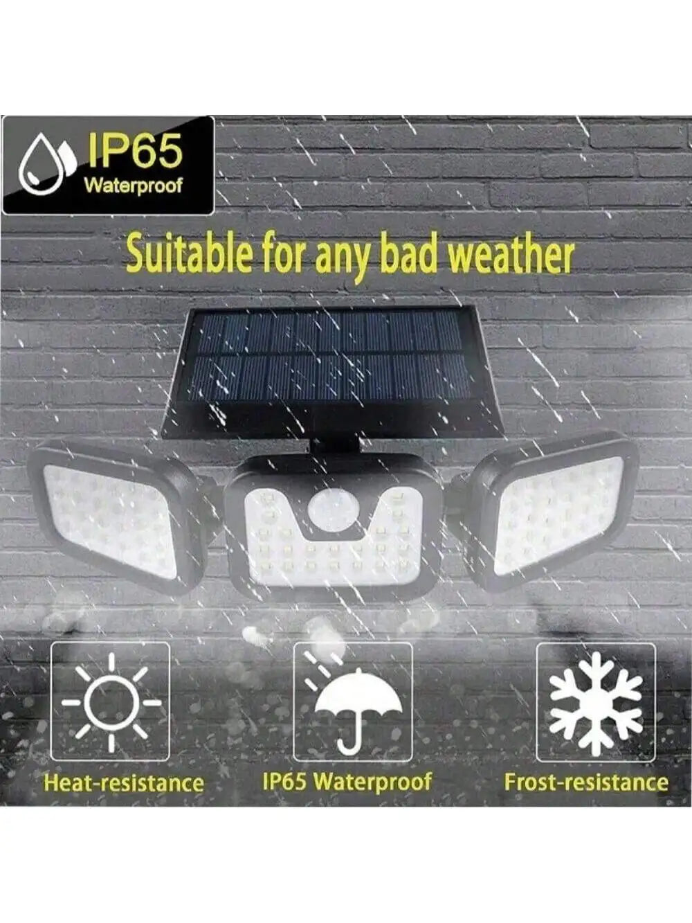 Upgraded Solar Security Lights Outdoor-270°Smart Human Detection&3-Way Adjustable Head IP65 Waterproof Motion Sensor Wall Floodl