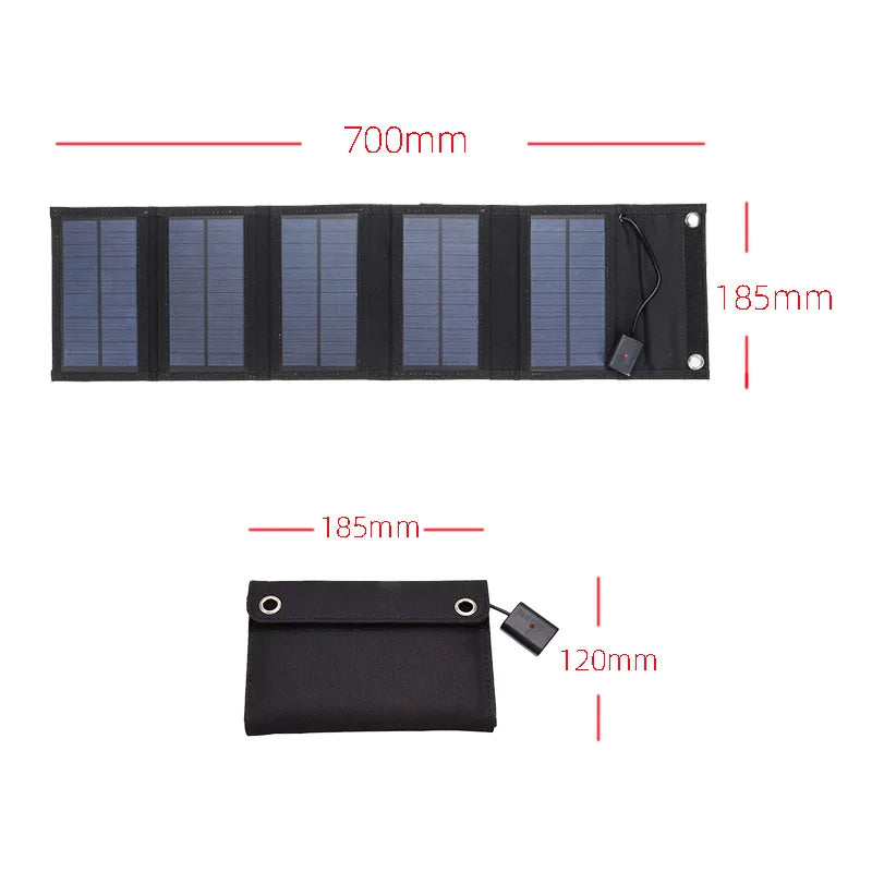 70/40W Foldable Solar Panel 5V USB Portable Battery Charger for Cell Phone Outdoor Waterproof Power Bank for Camping Accessories