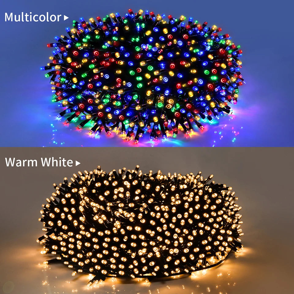 328ft Fairy LED Solar String Lights Outdoor, 8 Modes, USB Charge & Remote, Waterproof For Garden Balcony Garland Christmas Patio