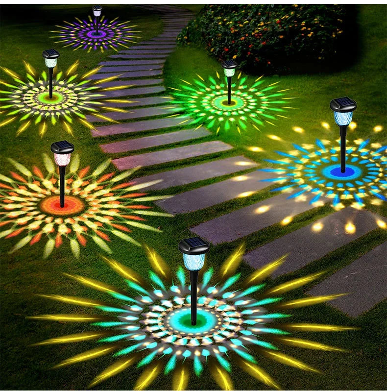 Solar Outdoor Lights New Garden Lamps Powered Waterproof Landscape Path for Yard Backyard Lawn Patio Decorative LED Lighting
