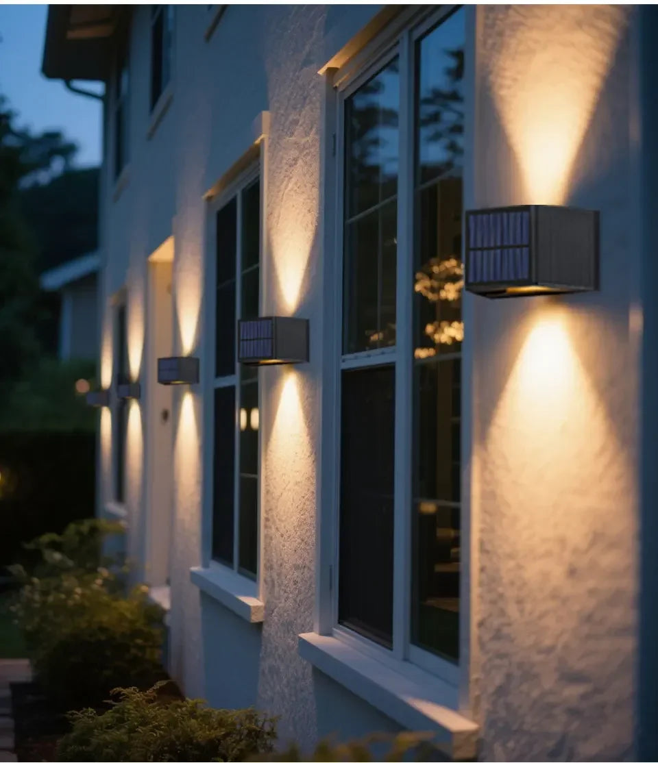 Outdoor Solar Fence Light LED Wall Lamp Waterproof Dusk to Dawn Deck Lights Outdoor Lighting For Garden Balcony Staircase Patio