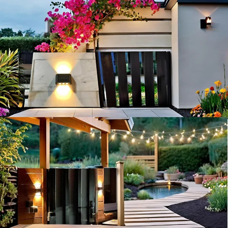 Solar Fence Up and Down Lighting Small Solar Step Lights Waterproof Deck Lighting Outdoor Terrace Shed Pool