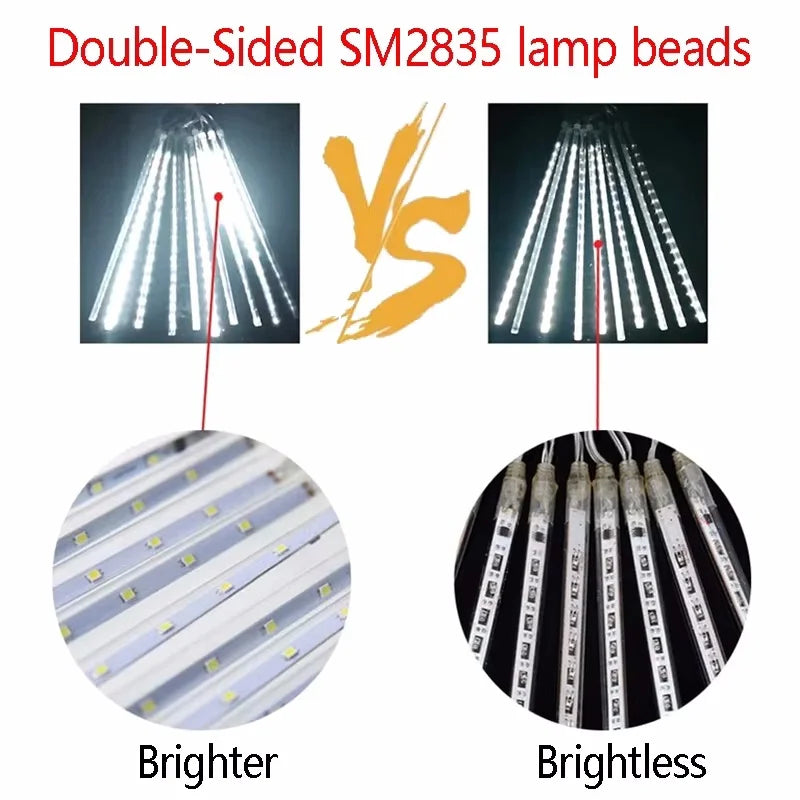 30/50cm Solar LED Meteor Shower Light Holiday String Light Waterproof Fairy Garden Decor Outdoor Led Street Garland Christmas