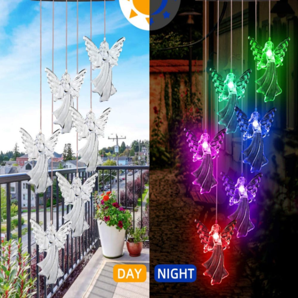 Solar Light Butterfly Windchime Light Rechargeable Christmas All Hallows' Day Party Atmosphere Landscape Balcony Decoration Lamp