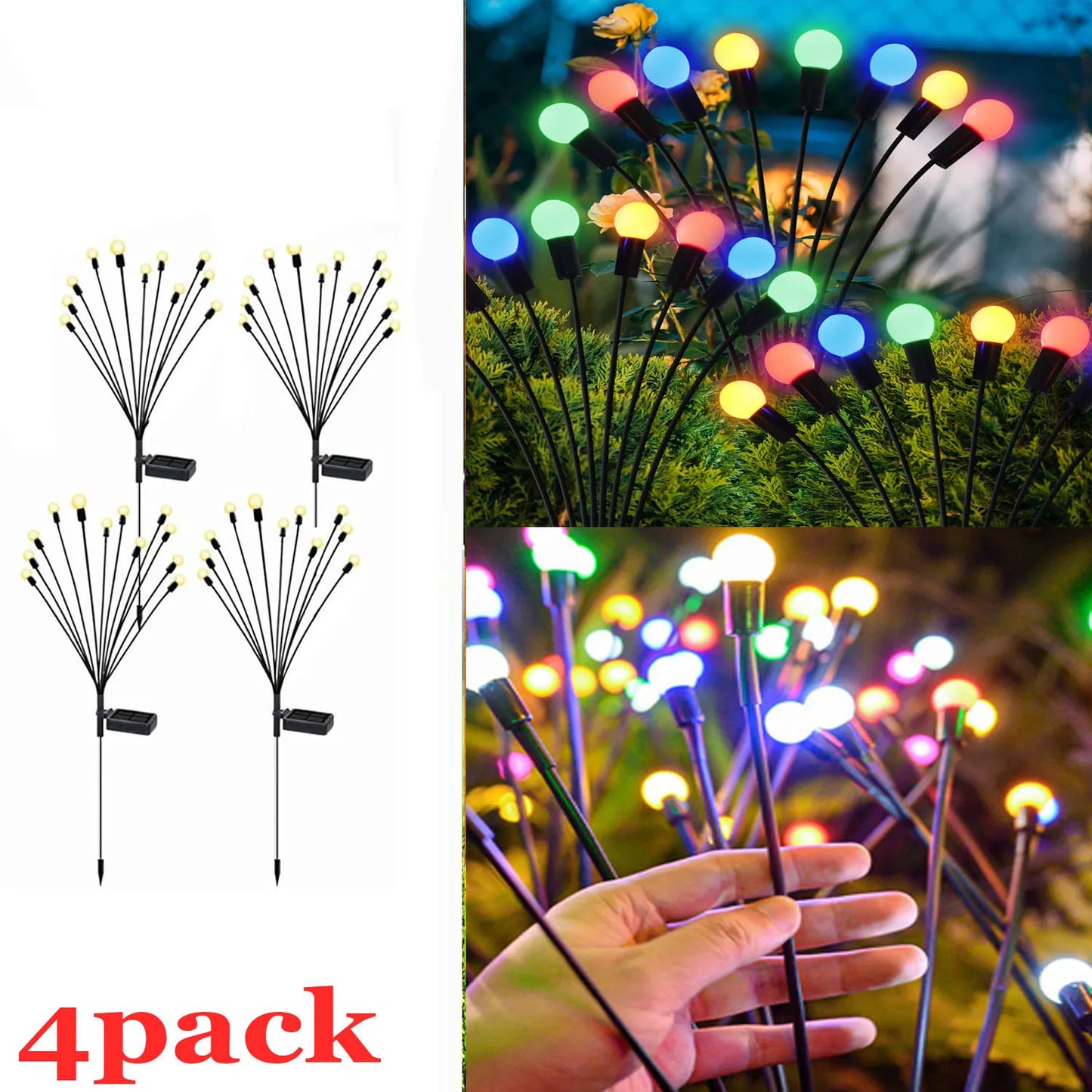 Solar Garden Lights Solar Swaying Light Sway by Wind Outdoor Lights Solar Garden Decorative Lights Yard Patio Pathway Decoration