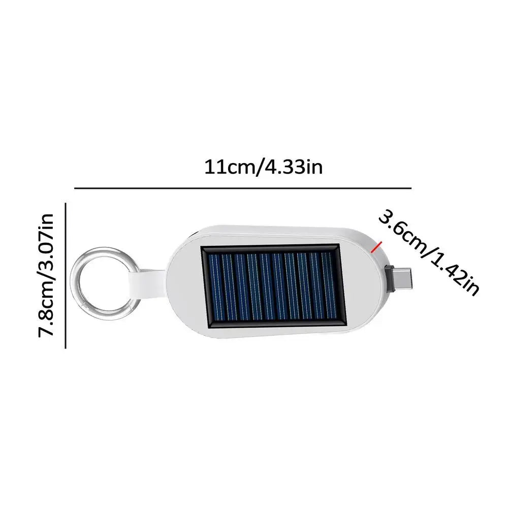 3000mAh Portable Solar Power Bank Charger Solar Keychain Mini TYPE C Power Bank With Wireless Watch Fast Charging Power Bank