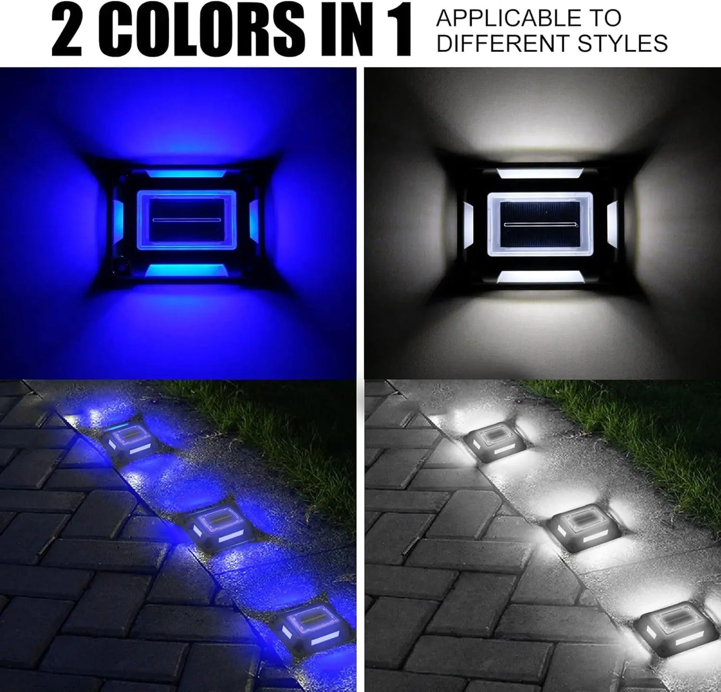 1pc 6LED Outdoor Deck Lights Solar Garden Step Lighting IP65 Waterproof For Stairs Patio Pathway Yard Fence Wall Lamp